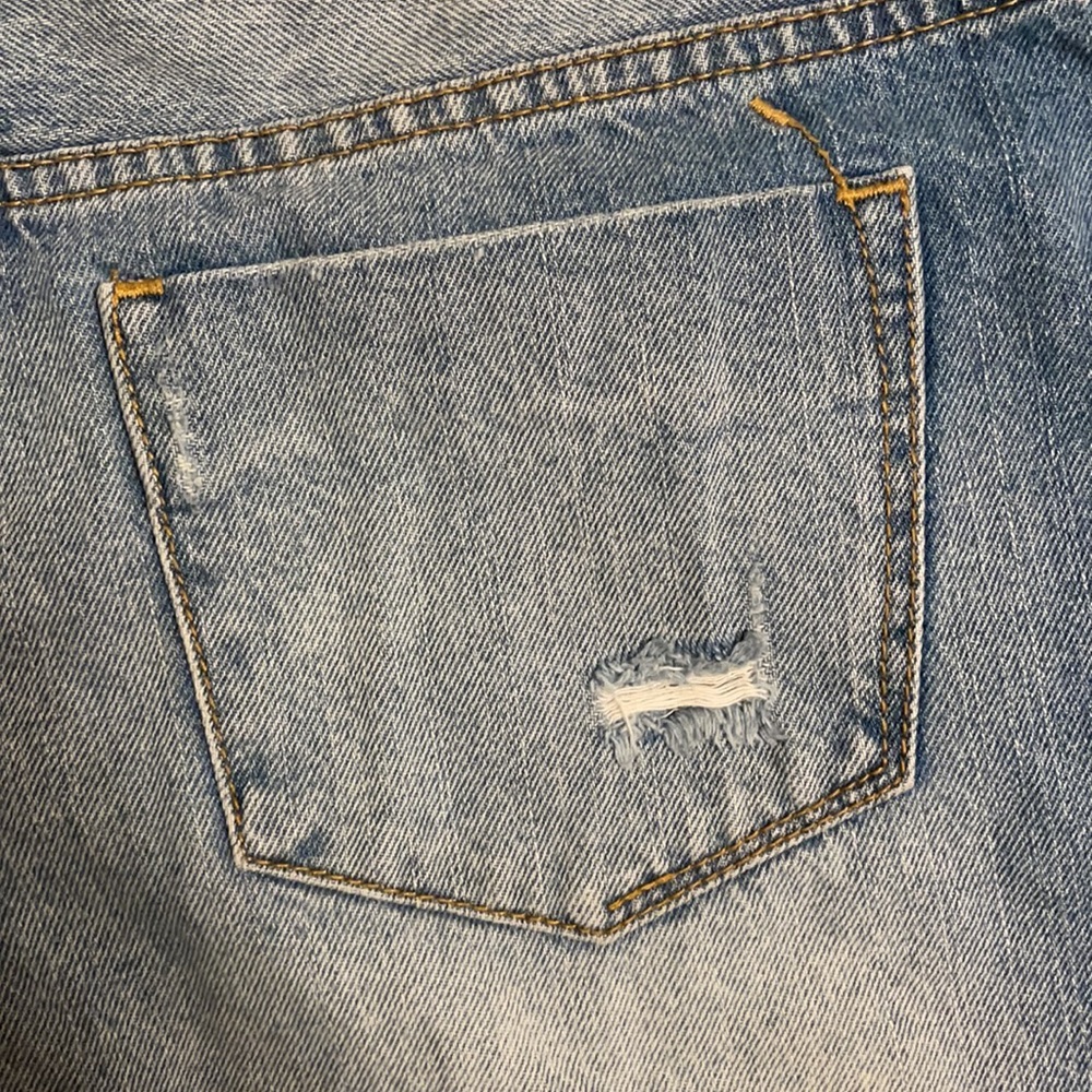 *SOLD*Distressed Mid-Rise Denim Cut-Offs - Picture 7 of 11